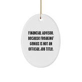 Funny Financial Advisor Gifts for Men - Oval Ornament, Christmas Unique Gifts from Friends or Family - Image 1